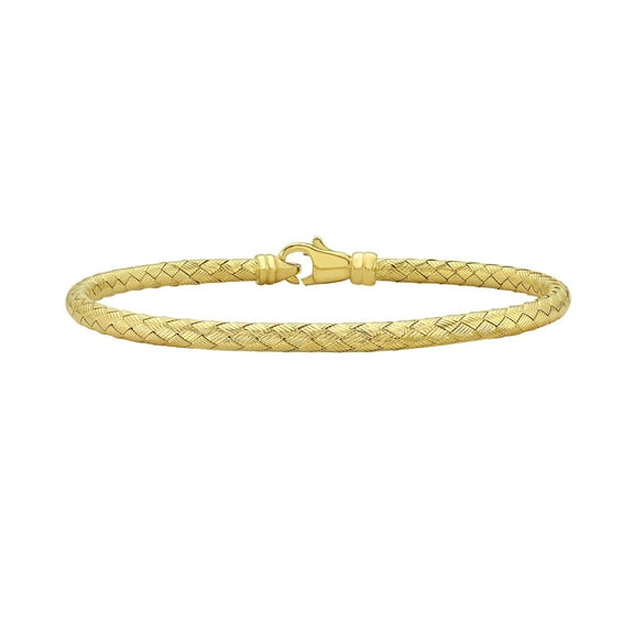 Textured Weaved Bangle in 14K Yellow Gold