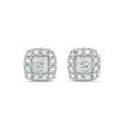 thumbnail image 4 of 0.50 CT. T.W. Princess Cut Halo Diamond Stud Earrings in 14K Gold, 4 of 7