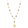 thumbnail image 1 of Round & Pear Cut Multi-Gemstone Lariat Necklace in 14K Gold, 1 of 5