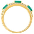thumbnail image 4 of Emerald Cut Gemstone & 0.50 CT.T.W. Diamond Accent Band in 14K Gold, 4 of 4