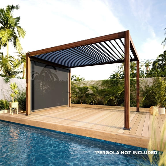 Mirador Aluminum Pull Down Privacy Screen for Pergola, Choose Size
