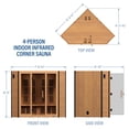 thumbnail image 13 of Backyard Discovery 4-Person Cedar Indoor Infrared Corner Sauna with Red Light Therapy and Chromotherapy, 13 of 14