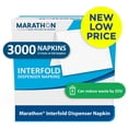 thumbnail image 1 of Marathon Interfold 1-Ply White Dispenser Napkins, 12 pk., 250 napkins/pk., 1 of 9
