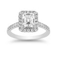 thumbnail image 1 of 1.30 CT. T.W. Emerald Cut Halo Diamond Ring in 18K Gold, 1 of 5
