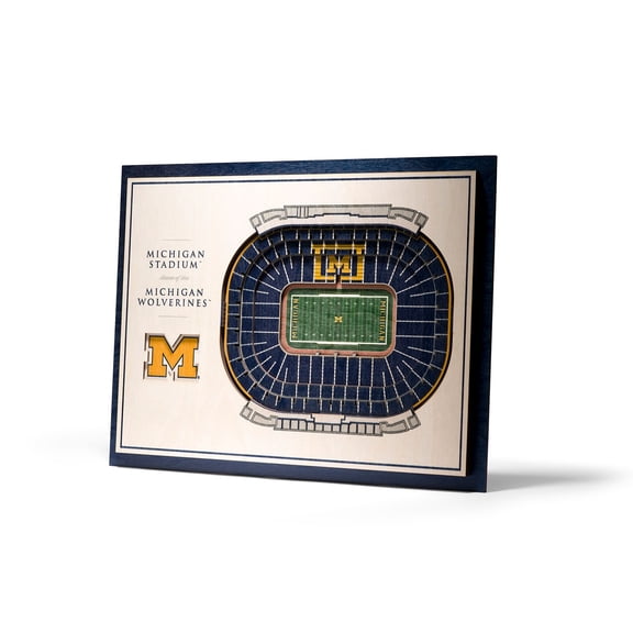 YouTheFan Michigan Wolverines 17"x13" 3D 5 Layer Stadium View Wall Art