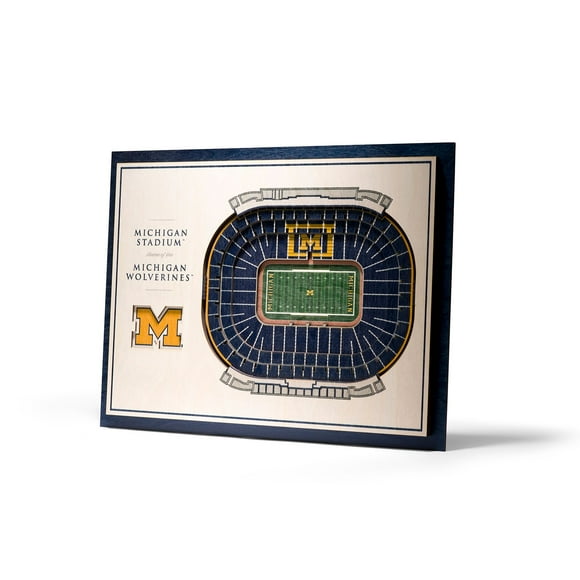 YouTheFan Michigan Wolverines 17"x13" 3D 5 Layer Stadium View Wall Art
