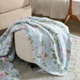 thumbnail image 1 of Laura Ashley Coco Plush Reversible Throw, 60" x 70", 1 of 4