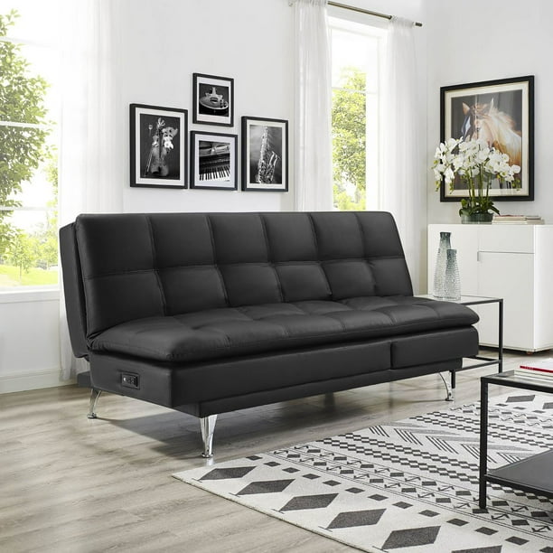 Serta Morgan High Performance Leather Fabric Convertible Sofa