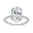 thumbnail image 1 of Lab Created Oval Cut Solitaire Semi-Eternity Diamond Ring in 18K Gold, 1 of 5