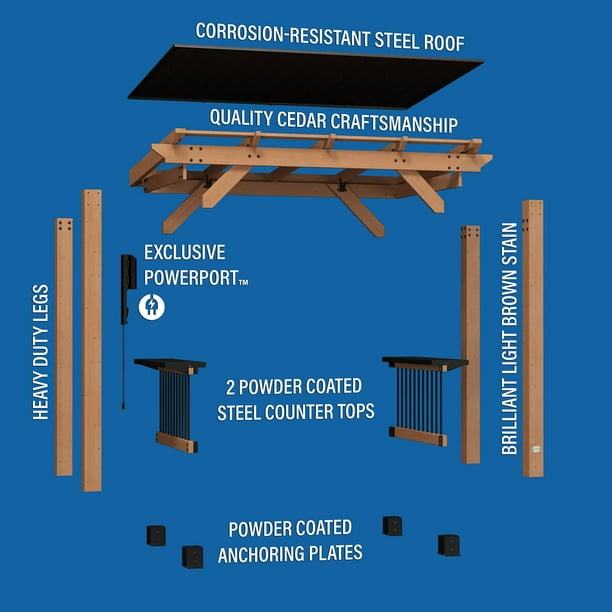 Backyard Discovery 8' x 6' Saxony Cedar Grill Gazebo - Samsclub.com