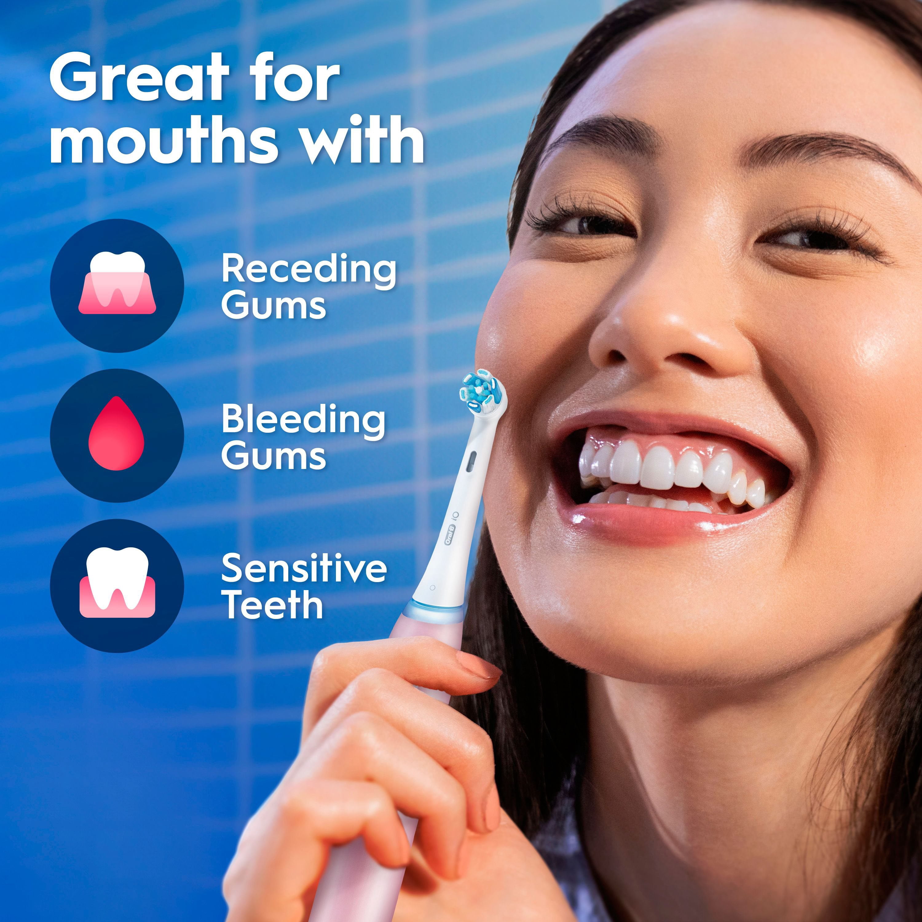 Oral−B D12013T Oral B iO Series Gum + Sensitive Rechargeable Toothbrush, 4 Brush