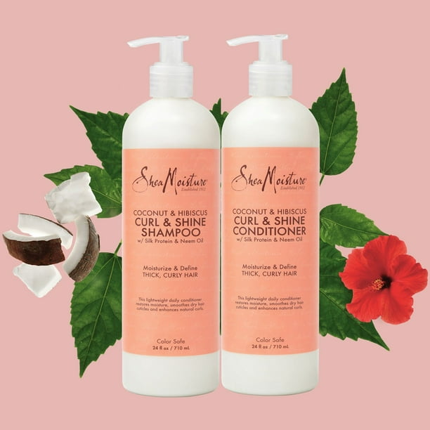 Shea Moisture Coconut Hibiscus Shampoo Conditioner, 24 oz