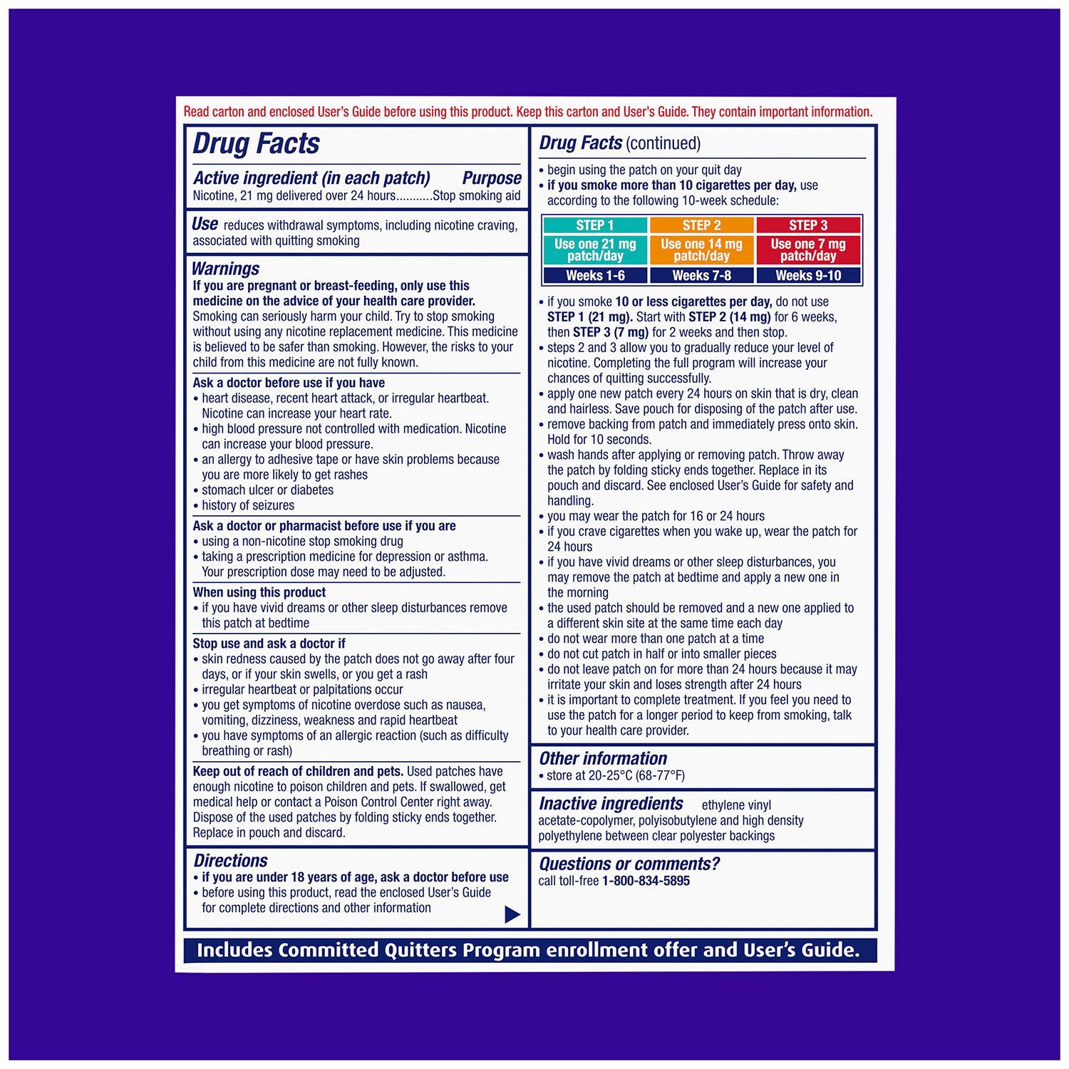Nicotine Patches For Quitting Smoking – 30 Patches, Step 1 2 3 Complete Set, Stop Smoking Aids, Self-Adhesive