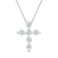 thumbnail image 1 of 0.20 CT. T.W. Round Cut Diamond Cross Pendant Necklace in 14K Gold, 1 of 4