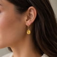 thumbnail image 5 of Cushion Cut Gemstone Bezel Set Dangle Earrings in 14K Gold, 5 of 6