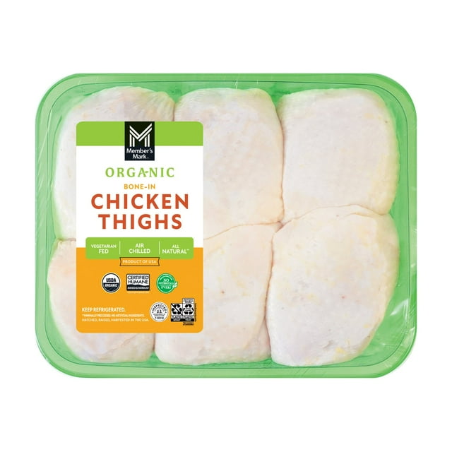 Member's Mark Organic Bone-In Chicken Thighs, priced per pound