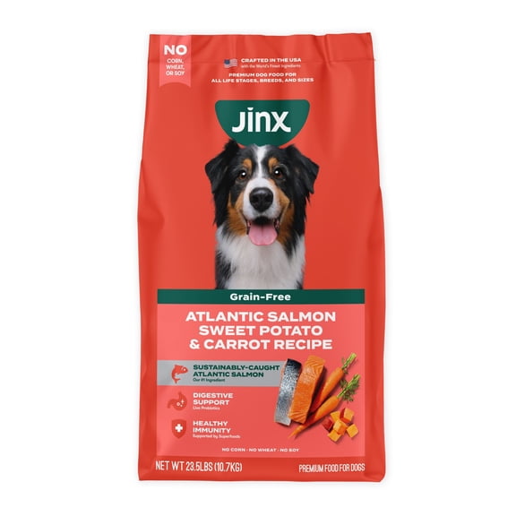 Jinx Salmon, Sweet Potato & Carrot Recipe, GF, Dry Dog Food, 23.5 lbs.