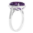 thumbnail image 2 of Cushion Cut Gemstone & 0.21 CT. T.W. Halo Diamond Ring in Sterling Silver, 2 of 4