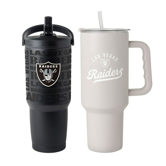 Logo Brands Las Vegas Raiders Stainless Steel Tumbler Set