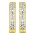 thumbnail image 1 of 0.46 CT. T.W. Baguette & Round Cut Diamond Hoop Earrings in 14K Gold, 1 of 6