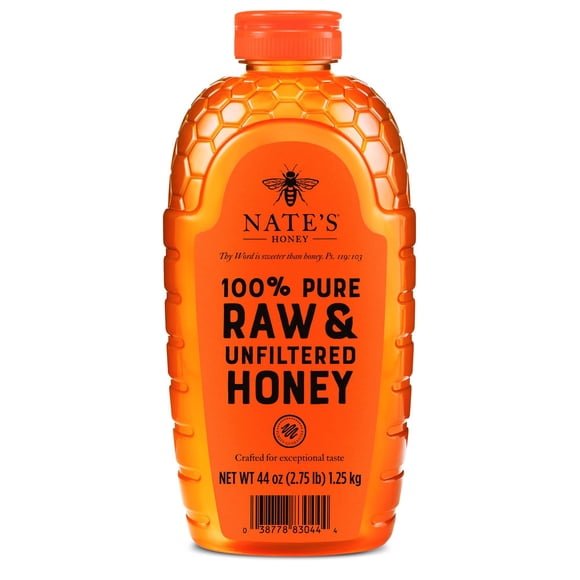 Nate's Honey 100% Pure Raw and Unfiltered Honey, 44 oz.