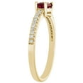 thumbnail image 3 of Baguette Cut Gemstone and 0.10 CT. T.W. Diamond Ring in 14K Gold, 3 of 4