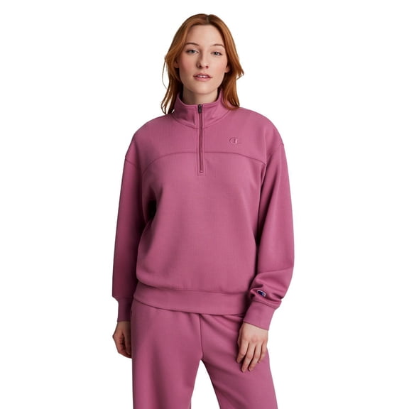 Champion Women's Air Layer Ribbed Quarter-Zip Pullover