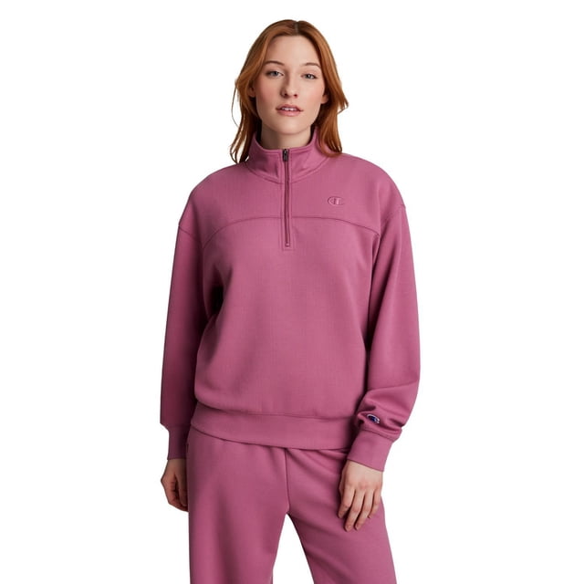 Champion Women's Air Layer Ribbed Quarter-Zip Pullover