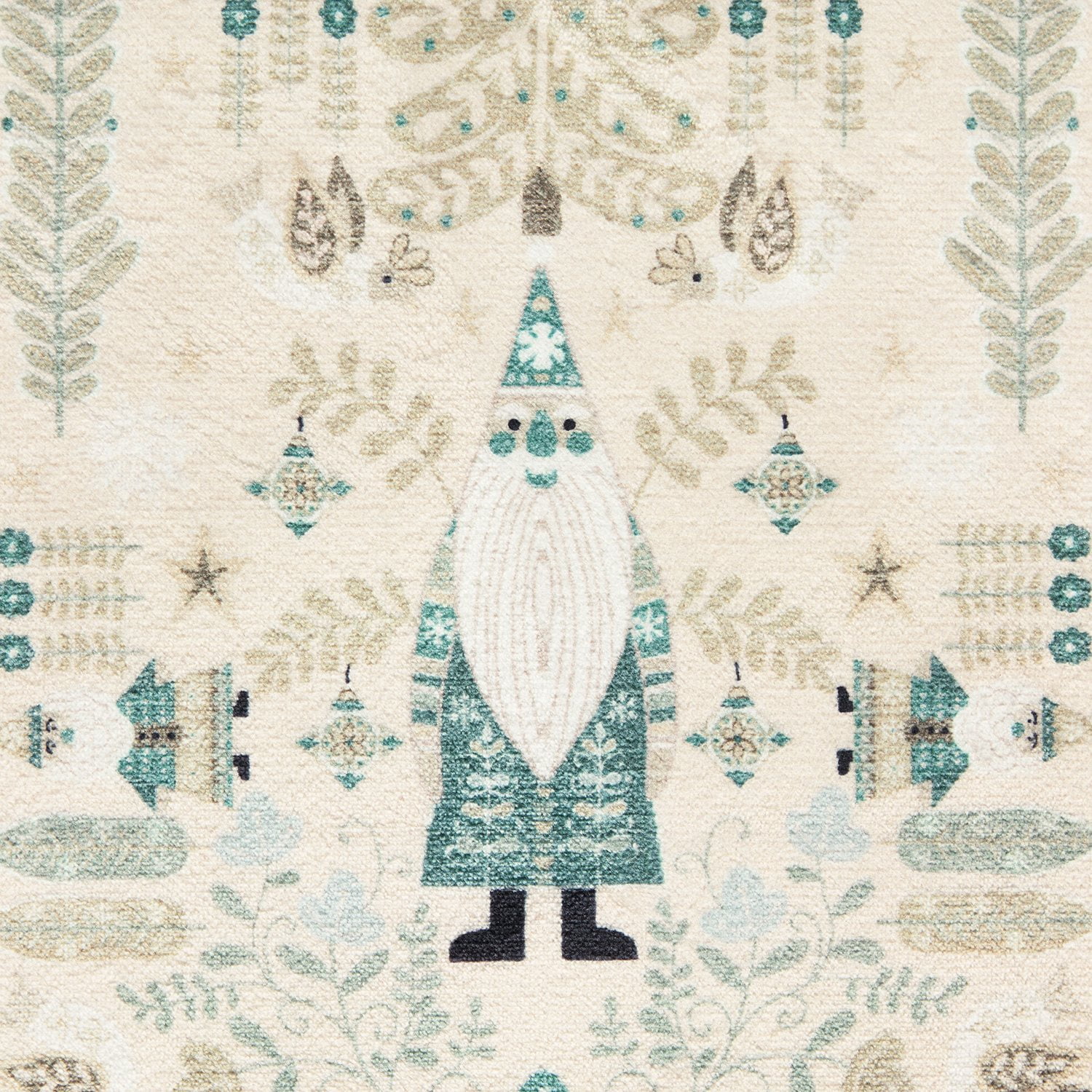 Frosty Bells Yale Haven Washable Recycled Holiday Area Rug