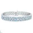 thumbnail image 1 of Oval Cut 3 Row Gemstone Bracelet in Sterling Silver, 1 of 4