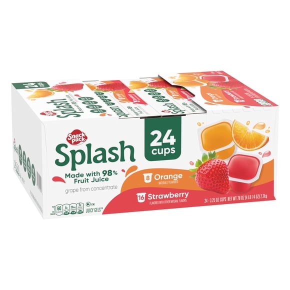 Snack Pack Splash Gels, Variety Pack, 3.25 oz., 24 pk.