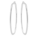 thumbnail image 1 of Oval Squared Hoop Earrings in Sterling Silver, 1 of 3