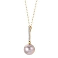 thumbnail image 2 of Cultured Freshwater Pearl and 0.04 CT.T.TW. Diamond Pendant Necklace in 14K Gold, 2 of 5