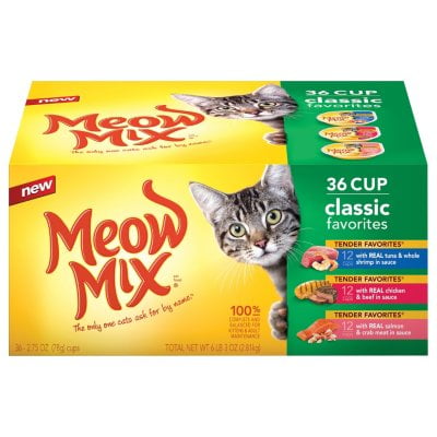 Meow Mix 2.75 Ounce Classic Favorites Variety 36 Pack