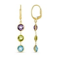 thumbnail image 3 of Round Cut Multi Gemstone Dangle Earrings in 14K Gold, 3 of 5