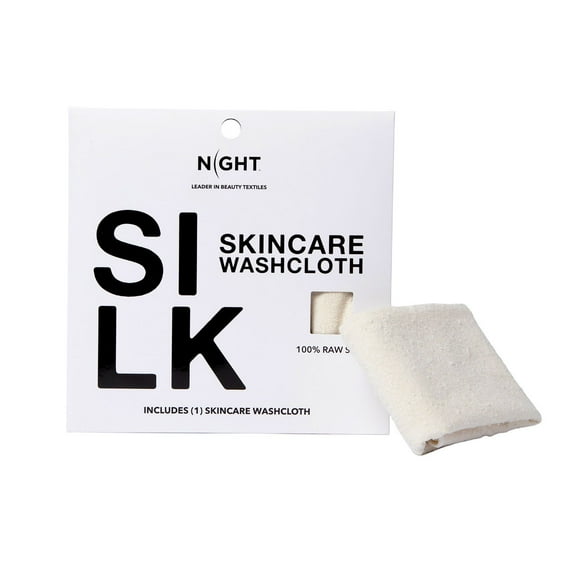 NIGHT 5-Pack Raw Silk Face Washcloths, All Skin Types