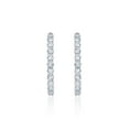 thumbnail image 4 of Lab Created Round Brilliant Diamond Hoop Earrings in 18K Gold, 4 of 6