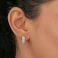 thumbnail image 5 of 1.00 CT. T.W. Round Cut Three Row Diamond Huggie Hoop Earrings in 14K Gold, 5 of 5