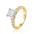 thumbnail image 2 of Lab Created Princess Cut Diamond Ring In 18K Gold, 2 of 5