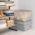thumbnail image 2 of IRIS USA 58-Quart Snap Top Plastic Storage Box, Clear with Gray Lid, Set of 5, 2 of 8