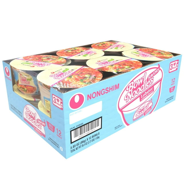 Nongshim Ramen Noodle Soup Bowl, Savory Lobster, 3.03 oz., 12 pk.