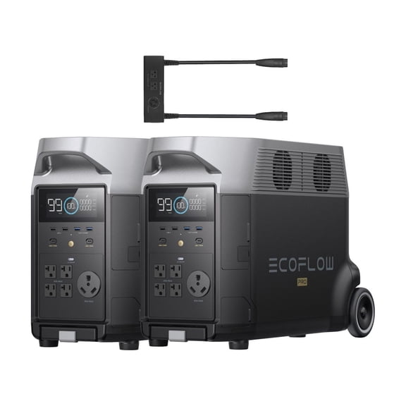 7200 Watt EcoFlow Whole Home Backup Solution with 2 pcs DELTA Pros + Double Voltage Hub