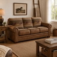 thumbnail image 1 of Wild Horses Rustic Faux-Leather Sleeper Sofa, 1 of 16