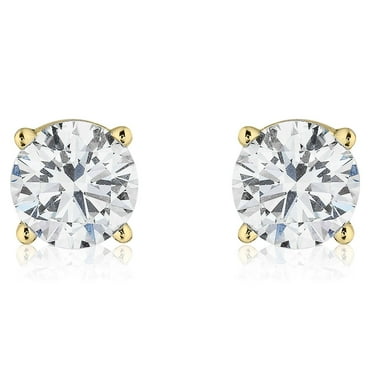 Round Diamond Studs in 18K Gold