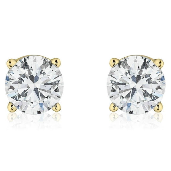 Round Diamond Studs in 18K Gold