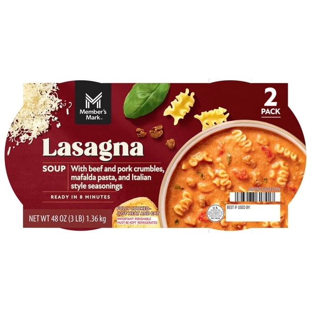 Member's Mark Lasagna Soup with Beef & Pork, 48 oz., 2 pk.