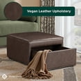 thumbnail image 4 of Studio Living Hailey Storage Ottoman in Brown Faux Leather, 4 of 8
