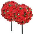 thumbnail image 1 of Artificial 15" Round Poinsettia Balls, 2 Pack, 1 of 9