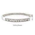 thumbnail image 1 of Lab Created White Sapphire Bezel Bangle Bracelet in Sterling Silver, 1 of 5