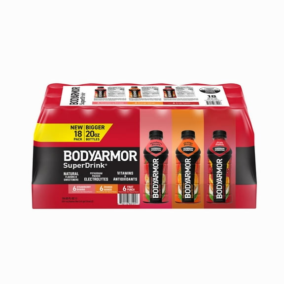 BODYARMOR Sports Drink Variety Pack Bottles, 20 fl. oz., 18 pk.